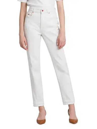 Kiton Women's Mom-Fit High-Rise Stretch Tapered Jeans - White - Size 8 | Thumbnail 3 Kiton Women's Mom-Fit High-Rise Stretch Tapered Jeans - White - Size 8 | Thumbnail 3