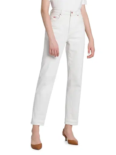 Kiton Women's Mom-Fit High-Rise Stretch Tapered Jeans - White - Size 8 | Thumbnail 4 Kiton Women's Mom-Fit High-Rise Stretch Tapered Jeans - White - Size 8 | Thumbnail 4