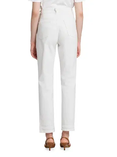 Kiton Women's Mom-Fit High-Rise Stretch Tapered Jeans - White - Size 8 | Thumbnail 5 Kiton Women's Mom-Fit High-Rise Stretch Tapered Jeans - White - Size 8 | Thumbnail 5