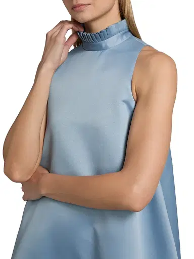 AZEEZA Women's Alcott Silk Trapeze Minidress - Hazy Blue - Size Medium | Thumbnail 6 AZEEZA Women's Alcott Silk Trapeze Minidress - Hazy Blue - Size Medium | Thumbnail 6