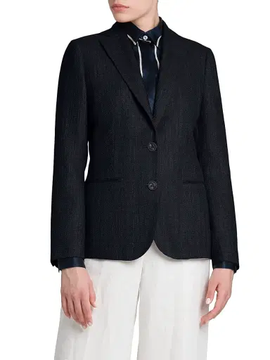 Kiton Women's Wool Single-Breasted Blazer | Thumbnail 3 Kiton Women's Wool Single-Breasted Blazer | Thumbnail 3