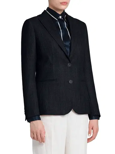 Kiton Women's Wool Single-Breasted Blazer | Thumbnail 4 Kiton Women's Wool Single-Breasted Blazer | Thumbnail 4