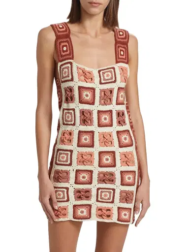 ESCVDO Women's Camino Santeria Crochet Minidress - Brown | Thumbnail 3 ESCVDO Women's Camino Santeria Crochet Minidress - Brown | Thumbnail 3