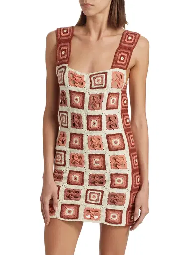 ESCVDO Women's Camino Santeria Crochet Minidress - Brown | Thumbnail 4 ESCVDO Women's Camino Santeria Crochet Minidress - Brown | Thumbnail 4