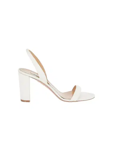 Aquazzura Women's So Nude Satin Slingback Sandals - White - Size 11.5 | Thumbnail 1 Aquazzura Women's So Nude Satin Slingback Sandals - White - Size 11.5 | Thumbnail 1