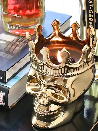 Thompson Ferrier Wood Charnel Gold Bonaparte Skull Candle - Wood Charnel | Thumbnail 5 Thompson Ferrier Wood Charnel Gold Bonaparte Skull Candle - Wood Charnel | Thumbnail 5
