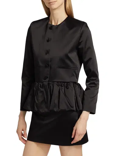 LIBEROWE Women's Satin Peplum Jacket - Black - Size Large | Thumbnail 4 LIBEROWE Women's Satin Peplum Jacket - Black - Size Large | Thumbnail 4