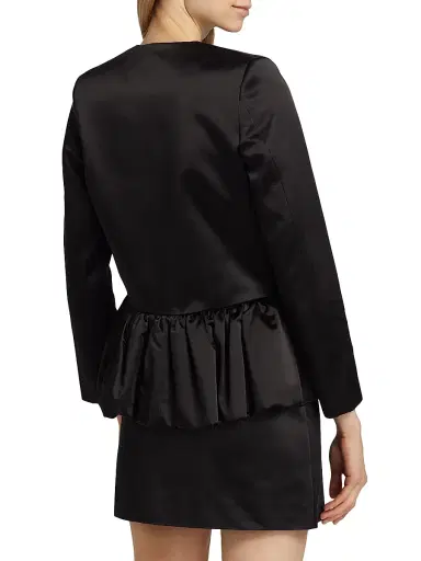 LIBEROWE Women's Satin Peplum Jacket - Black - Size Large | Thumbnail 5 LIBEROWE Women's Satin Peplum Jacket - Black - Size Large | Thumbnail 5