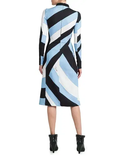 Pucci Women's Printed Long-Sleeve Midi-Dress - Nero Azzurro | Thumbnail 5 Pucci Women's Printed Long-Sleeve Midi-Dress - Nero Azzurro | Thumbnail 5