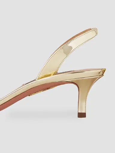 Aquazzura Women's So Nude 50MM Metallic Slingback Sandals - Soft Gold | Thumbnail 4 Aquazzura Women's So Nude 50MM Metallic Slingback Sandals - Soft Gold | Thumbnail 4