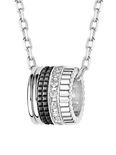 Boucheron Women's Unisex Quatre Black Edition 18K White Gold, 0.24 TCW Diamond & PVD Pendant Necklace - White Gold | Thumbnail 4 Boucheron Women's Unisex Quatre Black Edition 18K White Gold, 0.24 TCW Diamond & PVD Pendant Necklace - White Gold | Thumbnail 4