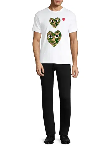 Comme des Garçons PLAY Men Double Camo Logo T-Shirt | Thumbnail 2 Comme des Garçons PLAY Men Double Camo Logo T-Shirt | Thumbnail 2