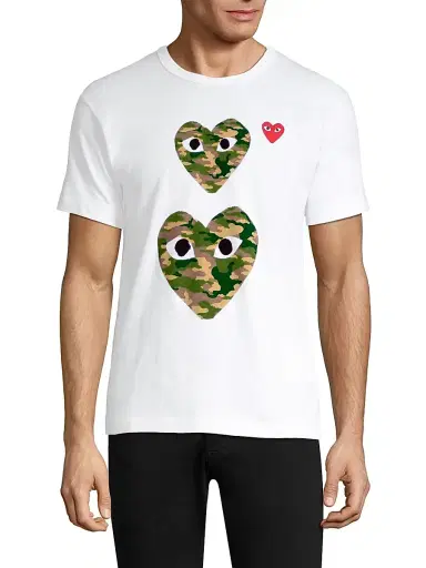 Comme des Garçons PLAY Men Double Camo Logo T-Shirt | Thumbnail 3 Comme des Garçons PLAY Men Double Camo Logo T-Shirt | Thumbnail 3