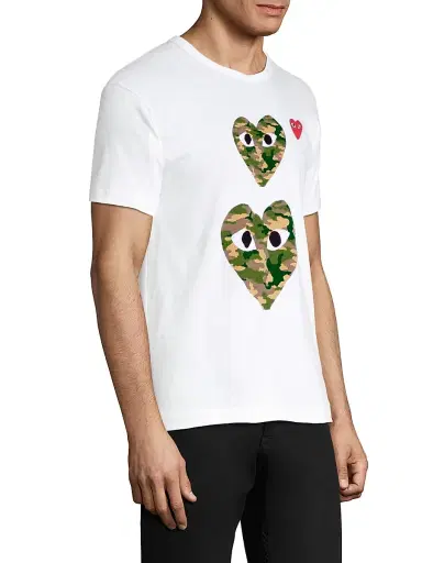 Comme des Garçons PLAY Men Double Camo Logo T-Shirt | Thumbnail 4 Comme des Garçons PLAY Men Double Camo Logo T-Shirt | Thumbnail 4
