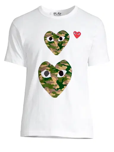 Comme des Garçons PLAY Men Double Camo Logo T-Shirt | Thumbnail 1 Comme des Garçons PLAY Men Double Camo Logo T-Shirt | Thumbnail 1