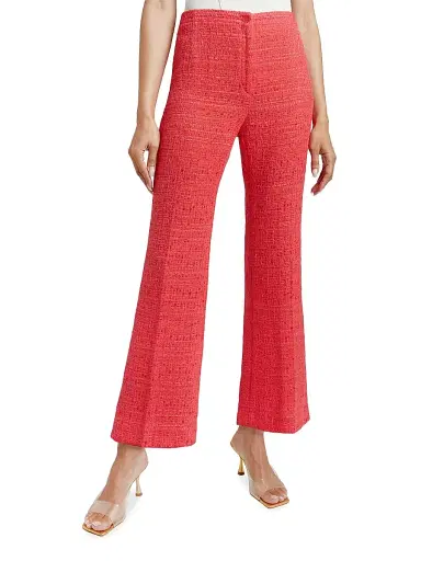 Santorelli Women's Liza Flared Cotton-Blend Pants - Vermilion | Thumbnail 3 Santorelli Women's Liza Flared Cotton-Blend Pants - Vermilion | Thumbnail 3