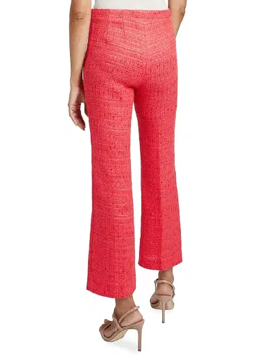 Santorelli Women's Liza Flared Cotton-Blend Pants - Vermilion | Thumbnail 4 Santorelli Women's Liza Flared Cotton-Blend Pants - Vermilion | Thumbnail 4