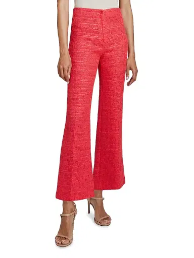 Santorelli Women's Liza Flared Cotton-Blend Pants - Vermilion | Thumbnail 6 Santorelli Women's Liza Flared Cotton-Blend Pants - Vermilion | Thumbnail 6