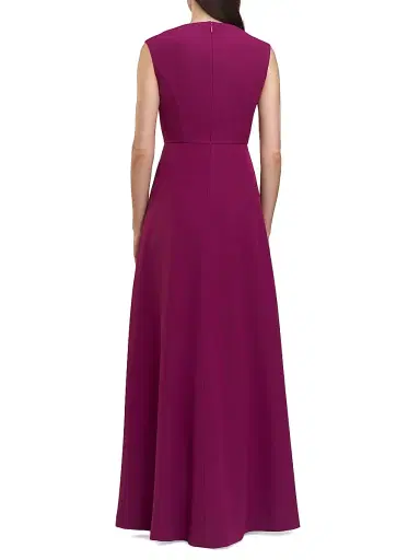 Kay Unger Women's Melora Crepe V-Neck Gown - Boysenberry | Thumbnail 2 Kay Unger Women's Melora Crepe V-Neck Gown - Boysenberry | Thumbnail 2
