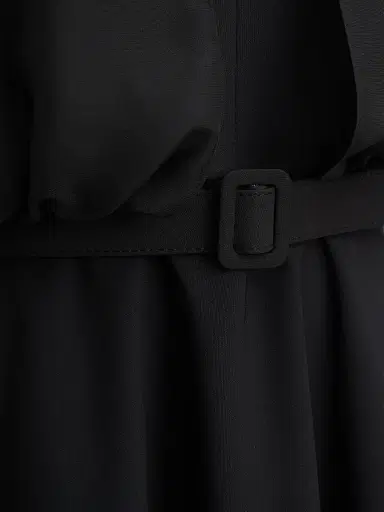 Kay Unger Women's Deanna Crepe-Chiffon V-Neck Midi-Dress - Black | Thumbnail 6 Kay Unger Women's Deanna Crepe-Chiffon V-Neck Midi-Dress - Black | Thumbnail 6