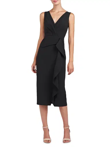 Kay Unger Women's Brynn Stretch Crepe Sheath Dress - Black | Thumbnail 4 Kay Unger Women's Brynn Stretch Crepe Sheath Dress - Black | Thumbnail 4