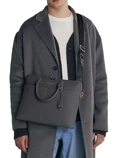 MAISON de SABRÉ Men's Leather Laptop Bag - Graphite Grey | Thumbnail 1 MAISON de SABRÉ Men's Leather Laptop Bag - Graphite Grey | Thumbnail 1