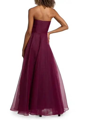 Theia Women's Teresa Draped Tulle Gown - Oxblood | Thumbnail 5 Theia Women's Teresa Draped Tulle Gown - Oxblood | Thumbnail 5
