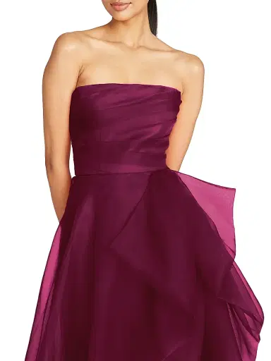Theia Women's Teresa Draped Tulle Gown - Oxblood | Thumbnail 6 Theia Women's Teresa Draped Tulle Gown - Oxblood | Thumbnail 6