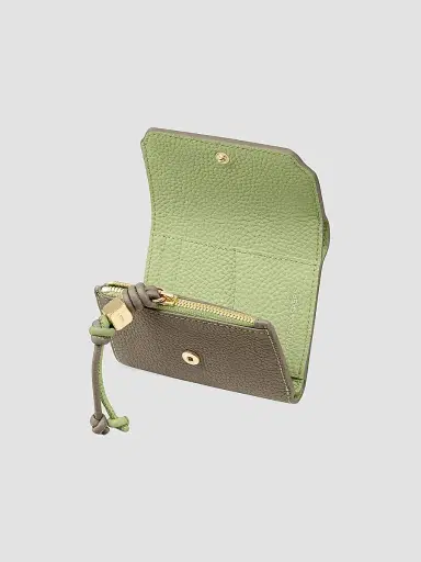 MAISON de SABRÉ Women's Leather Trifold Wallet - Cashmere Matcha | Thumbnail 2 MAISON de SABRÉ Women's Leather Trifold Wallet - Cashmere Matcha | Thumbnail 2