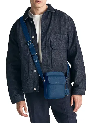 MAISON de SABRÉ Leather Messenger Bag - Pacific Blue | Thumbnail 1 MAISON de SABRÉ Leather Messenger Bag - Pacific Blue | Thumbnail 1