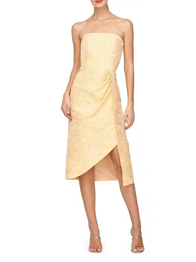 Kay Unger Women's Lucy Jacquard Midi-Dress - Saffron | Thumbnail 2 Kay Unger Women's Lucy Jacquard Midi-Dress - Saffron | Thumbnail 2