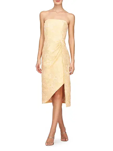 Kay Unger Women's Lucy Jacquard Midi-Dress - Saffron | Thumbnail 3 Kay Unger Women's Lucy Jacquard Midi-Dress - Saffron | Thumbnail 3