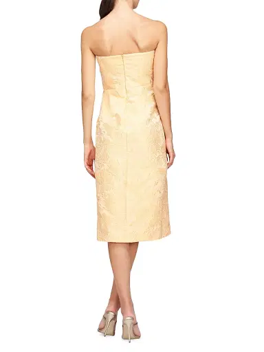 Kay Unger Women's Lucy Jacquard Midi-Dress - Saffron | Thumbnail 5 Kay Unger Women's Lucy Jacquard Midi-Dress - Saffron | Thumbnail 5
