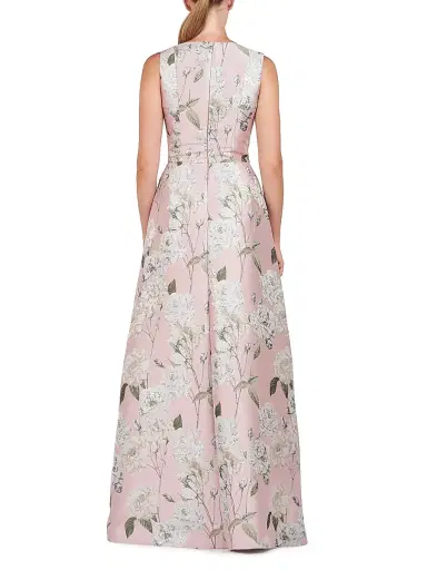 Kay Unger Women's Bennet Floral Jacquard Walk-Thru Jumpsuit | Thumbnail 4 Kay Unger Women's Bennet Floral Jacquard Walk-Thru Jumpsuit | Thumbnail 4