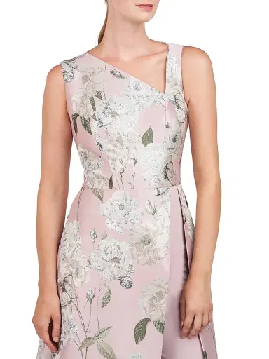 Kay Unger Women's Bennet Floral Jacquard Walk-Thru Jumpsuit | Thumbnail 5 Kay Unger Women's Bennet Floral Jacquard Walk-Thru Jumpsuit | Thumbnail 5