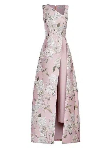 Kay Unger Women's Bennet Floral Jacquard Walk-Thru Jumpsuit | Thumbnail 1 Kay Unger Women's Bennet Floral Jacquard Walk-Thru Jumpsuit | Thumbnail 1