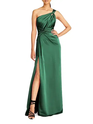 Theia Women's Gloria Twist Column Gown - Pine | Thumbnail 2 Theia Women's Gloria Twist Column Gown - Pine | Thumbnail 2