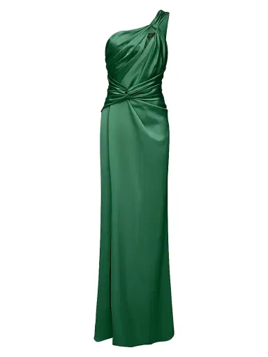 Theia Women's Gloria Twist Column Gown - Pine | Thumbnail 1 Theia Women's Gloria Twist Column Gown - Pine | Thumbnail 1