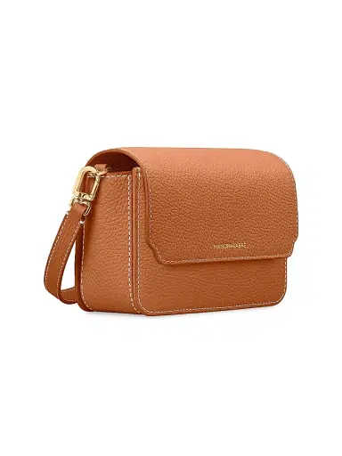 MAISON de SABRÉ Women's Mini Leather Flap Bag - Pecan Brown | Thumbnail 4 MAISON de SABRÉ Women's Mini Leather Flap Bag - Pecan Brown | Thumbnail 4