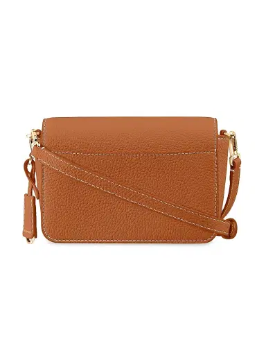 MAISON de SABRÉ Women's Mini Leather Flap Bag - Pecan Brown | Thumbnail 6 MAISON de SABRÉ Women's Mini Leather Flap Bag - Pecan Brown | Thumbnail 6