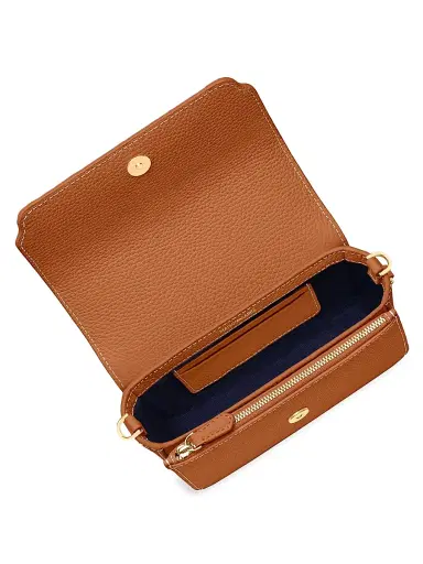 MAISON de SABRÉ Women's Mini Leather Flap Bag - Pecan Brown | Thumbnail 9 MAISON de SABRÉ Women's Mini Leather Flap Bag - Pecan Brown | Thumbnail 9