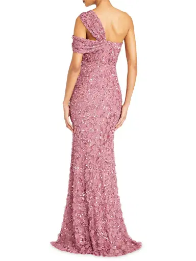 Theia Women's Renata One-Shoulder Beaded Petal Gown - Dusk | Thumbnail 3 Theia Women's Renata One-Shoulder Beaded Petal Gown - Dusk | Thumbnail 3