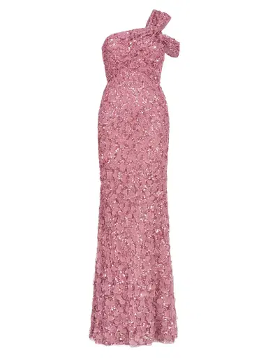 Theia Women's Renata One-Shoulder Beaded Petal Gown - Dusk | Thumbnail 5 Theia Women's Renata One-Shoulder Beaded Petal Gown - Dusk | Thumbnail 5