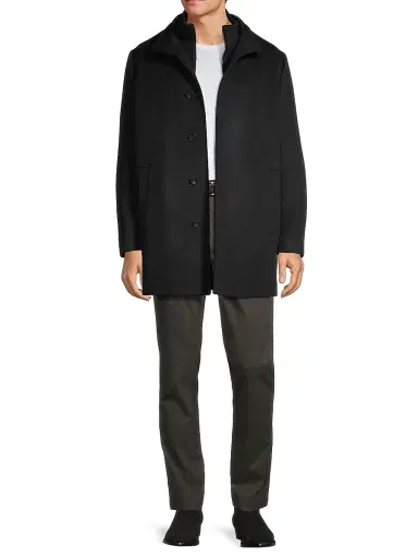 Cardinal Of Canada Men's Mont Royal Wool & Cashmere Car Coat - Black | Thumbnail 2 Cardinal Of Canada Men's Mont Royal Wool & Cashmere Car Coat - Black | Thumbnail 2