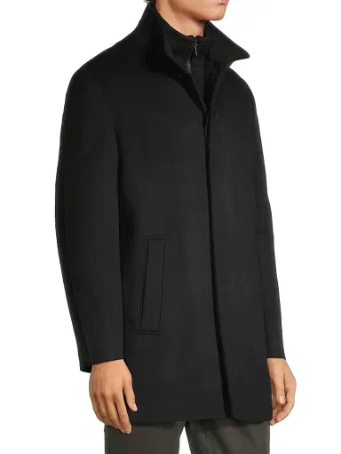 Cardinal Of Canada Men's Mont Royal Wool & Cashmere Car Coat - Black | Thumbnail 4 Cardinal Of Canada Men's Mont Royal Wool & Cashmere Car Coat - Black | Thumbnail 4