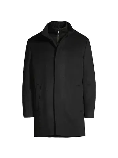 Cardinal Of Canada Men's Mont Royal Wool & Cashmere Car Coat - Black | Thumbnail 1 Cardinal Of Canada Men's Mont Royal Wool & Cashmere Car Coat - Black | Thumbnail 1