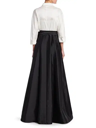 Teri Jon by Rickie Freeman Women's Collared Taffeta Ball Gown - Black White - Size 6 | Thumbnail 5 Teri Jon by Rickie Freeman Women's Collared Taffeta Ball Gown - Black White - Size 6 | Thumbnail 5