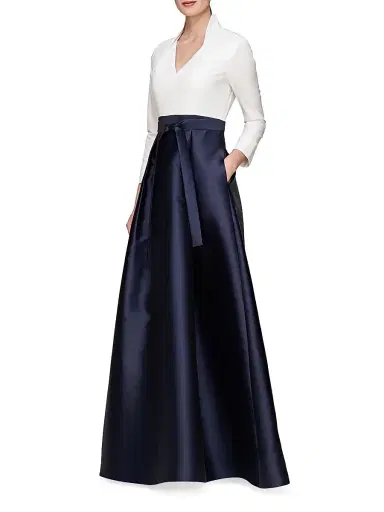 Kay Unger Women's Phoebe Swan-Neck Gown - White Dark Twilight | Thumbnail 3 Kay Unger Women's Phoebe Swan-Neck Gown - White Dark Twilight | Thumbnail 3