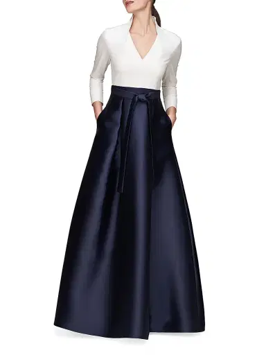 Kay Unger Women's Phoebe Swan-Neck Gown - White Dark Twilight | Thumbnail 4 Kay Unger Women's Phoebe Swan-Neck Gown - White Dark Twilight | Thumbnail 4
