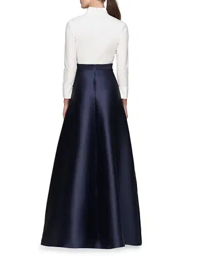 Kay Unger Women's Phoebe Swan-Neck Gown - White Dark Twilight | Thumbnail 5 Kay Unger Women's Phoebe Swan-Neck Gown - White Dark Twilight | Thumbnail 5